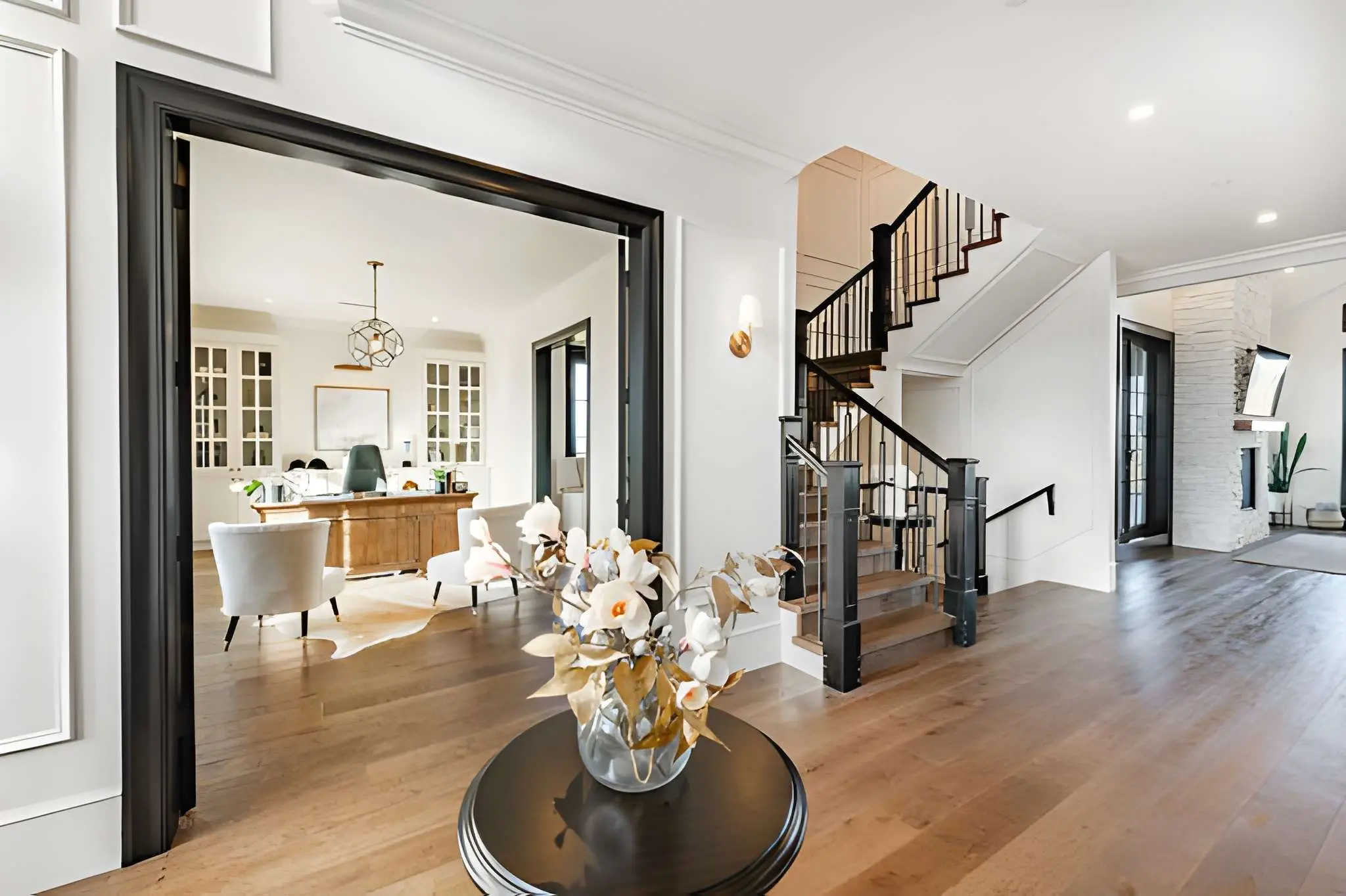 Productive and stylish home office designed by professional Home Interior Designer